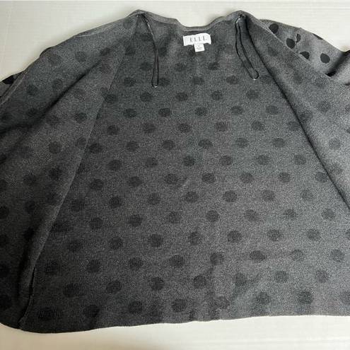 Elle  open front cardigan polka dots gray black size XL