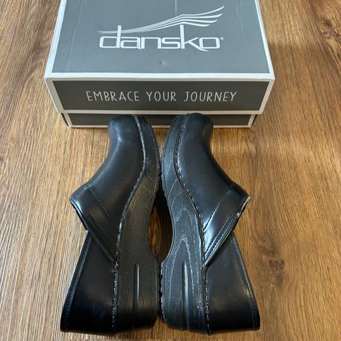 Dansko Black Platform Clogs Mules Slip On Shoes