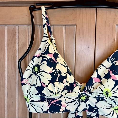 Raisin's  In Bloom Anya Tropical Floral Tie Back Bikini Top Size Large NEW