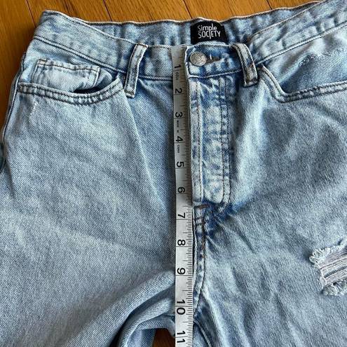 Simple Society  Light Wash Straight Leg High Waisted Mom Jeans