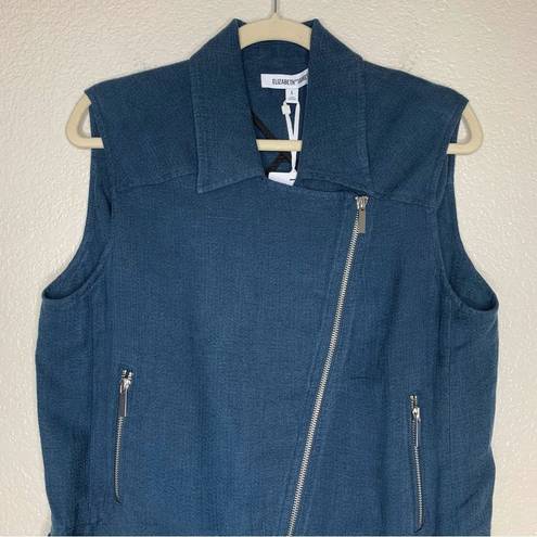 Elizabeth and James  Linen Blend Size Large Trans Tegan Biker Vest