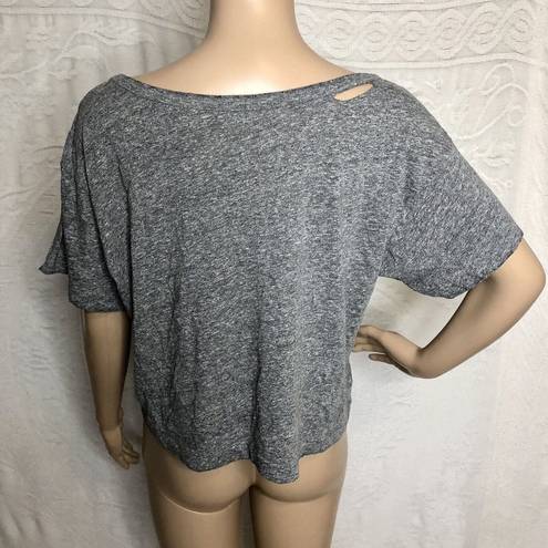 n: Philanthropy Codie Distressed Gray Crop Tee