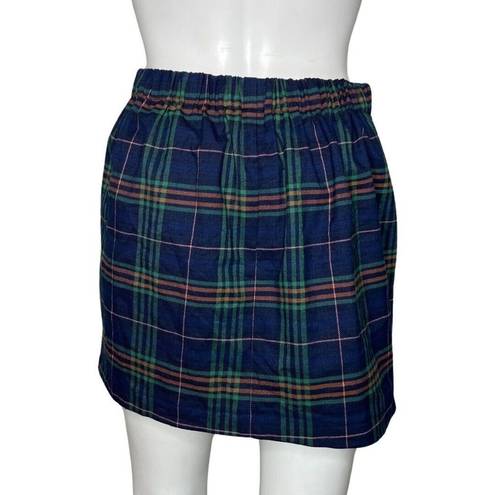 Wild Fable  Skirt Women XS Blue Green Plaid Pencil Skirt Straight Preppy Academia