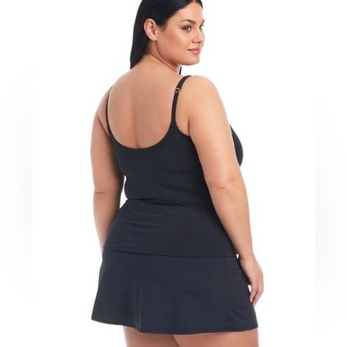 Bleu Rod Beattie  Plus Size Tummy Control Swim Skirt Black Size 16W NWT