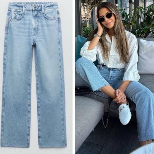 ZARA high rise straight fit ankle length jeans Size 8 NWT