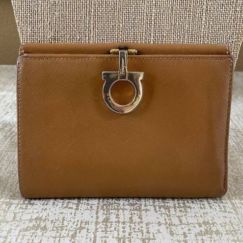 Salvatore Ferragamo  Camel Color Compact Leather Wallet