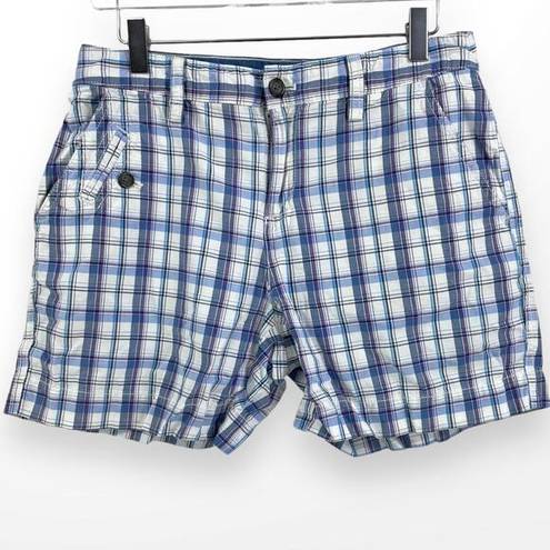 Krass&co 00s GH BASS AND  Vintage Blue Purple Cotton Plaid Shorts