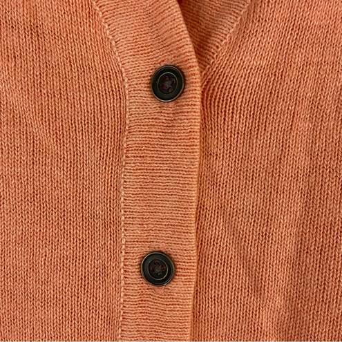 NEW PBJ Blues Orange Acid Wash Denim Collar Button Front Tunic Sweater Large