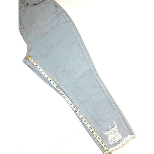 Pretty Little Thing  Shape Vintage Distressed Hem Straight Leg Jeans Sz 12 ….