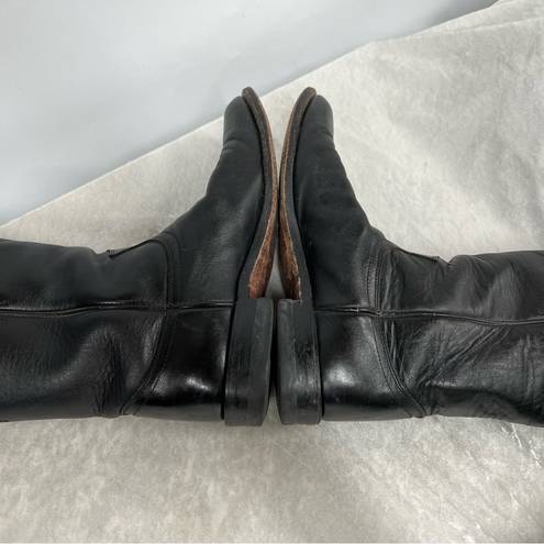 Justin Boots  Black leather Roper Size 6.5B vintage