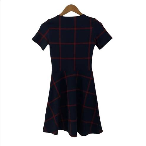 Divided H&M  Plaid  Short Sleeve Fit and Flare Dress, Womens Size 0