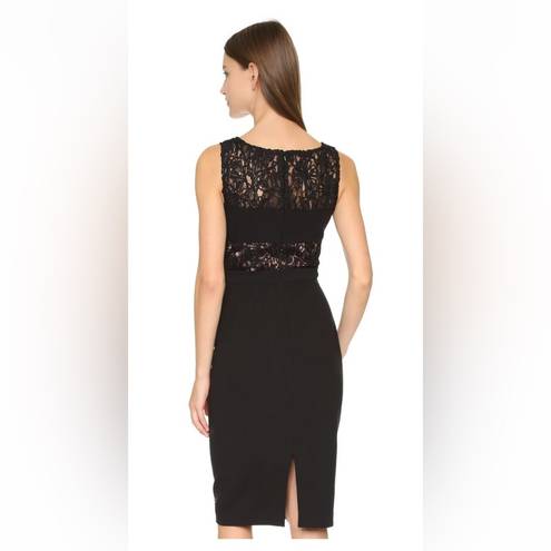 Black Halo  Wyatt Black Lace Embroidered Sheath Midi Dress Size 0