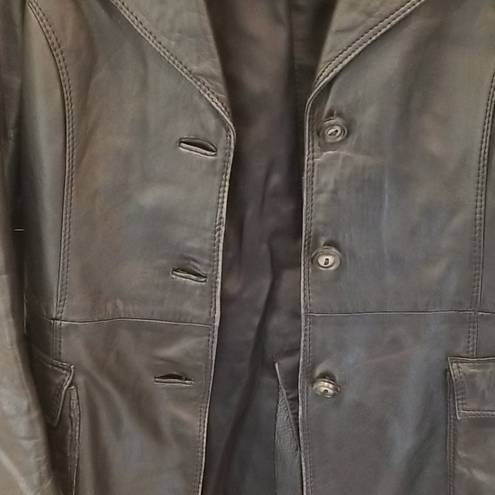 Vera Pelle 💕💕 Vintage Black Leather Blazer Jacket