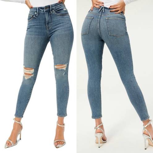 Good American  Good Legs Distressed Ankle Crop Skinny Jeans