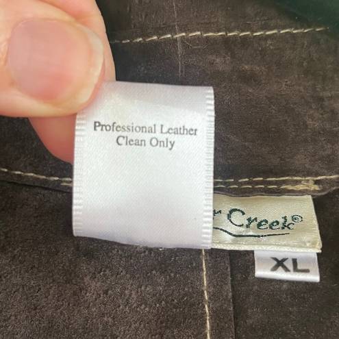 Coldwater Creek  Women's Vintage 100% Leather Suede Vest Brown Size XL