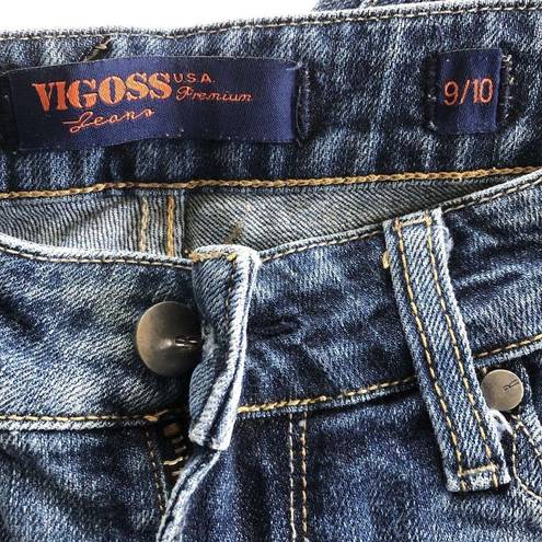 Bongo Vigoss Women Jeans Y2K Sz 9/10 31x32 Mid Rise Bootcut Whisker Pockets 2000s Blue