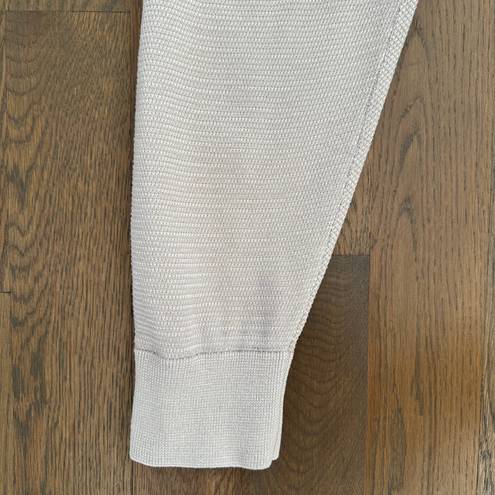 Varley Alice High Waist Textured Cotton Sweatpants 2.0 Praline and Ivory Size XS