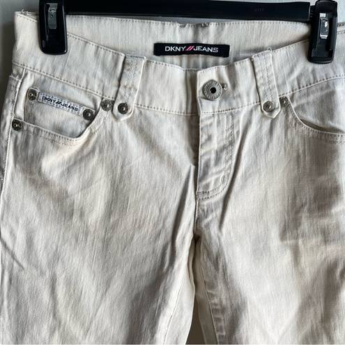 DKNY  Crop Cream Stretch Jeans Size 5