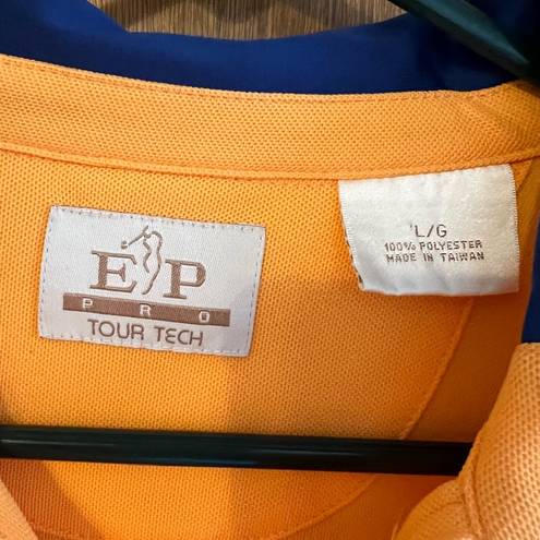 EP Pro  Tour Tech Womens Large Yellow Blue Golf Shirt