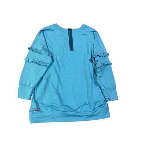 Matilda Jane  Wonderment Our Song Sweatshirt 3/4 Sleeve Women's Sz M Teal Blue