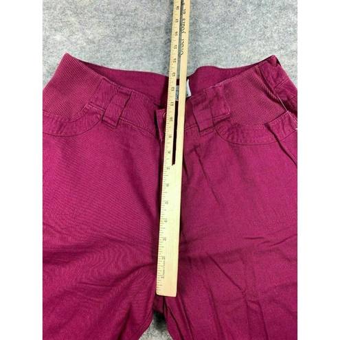 Only  Necessities 16WP Pants Cargo Reddish Pink Pockets Elastic Zip Straight