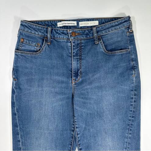 Pilcro  High Rise Flare Jeans Raw Hem Size 31