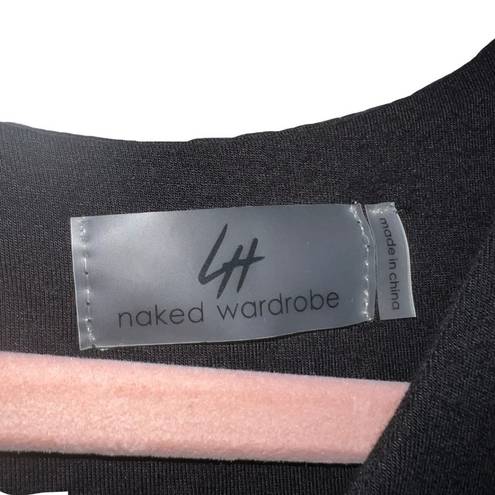 Naked Wardrobe  x Lori Harvey Asymmetrical Cutout Crop Top Black