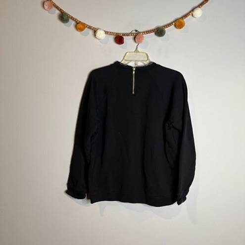 J.Crew 🌺  Mercantile plaid accent black sweatshirt