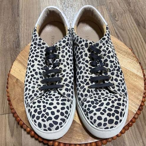 Jack Rogers  Women's Rory Sneaker Lace-Up Round Toe Black/White‎ Dots Size 8M