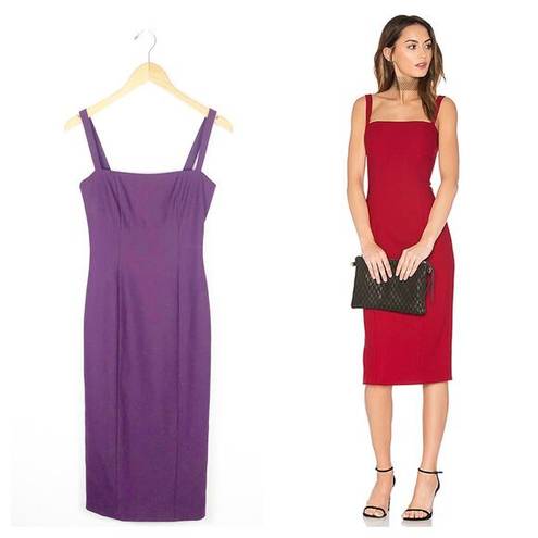 Cinq à Sept Cinq A Sept Ela Purple Ponte Midi Dress Size 2 Sleeveless Sheath