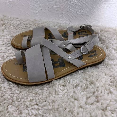 Sorel  Ella Women's  Leather Sandals Size 7.5 See Photos Gray