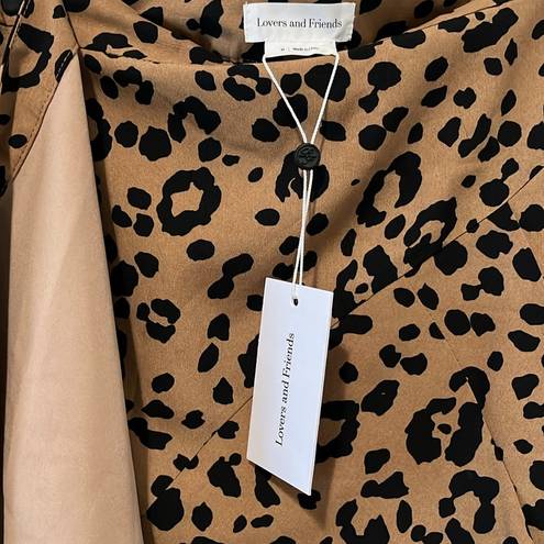 Lovers + Friends  (NWT) Marla "Tan Leopard" Wrap Skirt, Size M