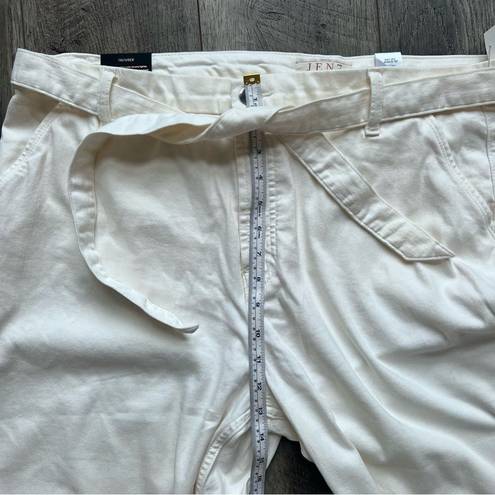 7 For All Mankind Jen7 by  Belted Wide Leg Trouser Pants Size 18 Off White NWT