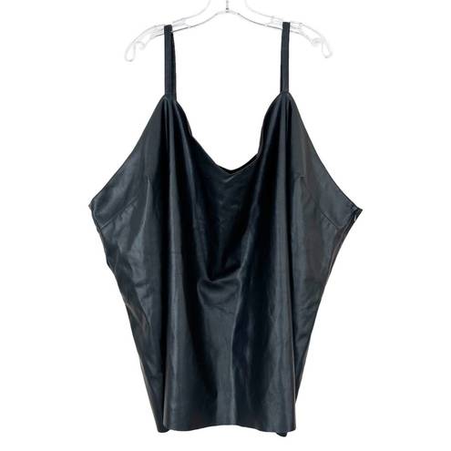 Universal Standard  Black Faux Leather Tank Top Sz 3XL