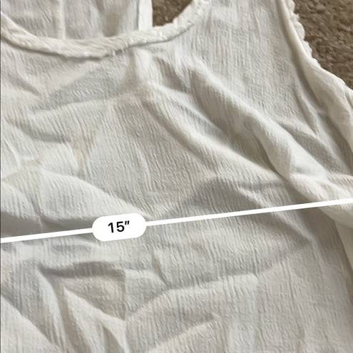 Ecote  white tattered distressed tank top