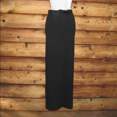 Donna Karan Black Matte Jersey Maxi Skirt