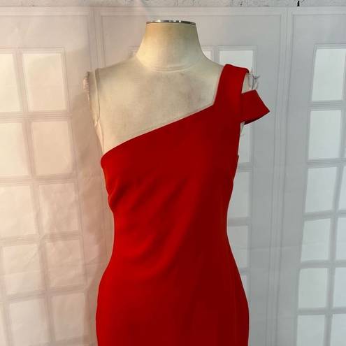 Likely  packard red one shoulder pencil fit dress size 8