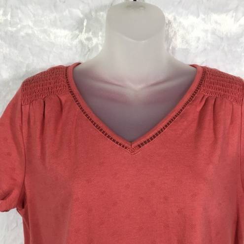 Westport  | NEW dark coral tee shirt top v-neck PS