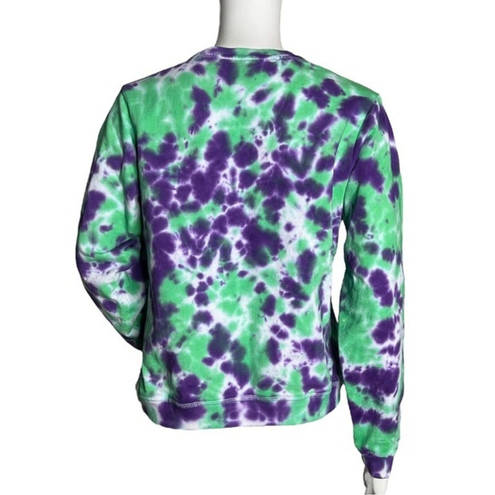 ASOS  Sweatshirt Womens 4 Rolling Stones Purple Green Tie Dye Silver Glitter Lips