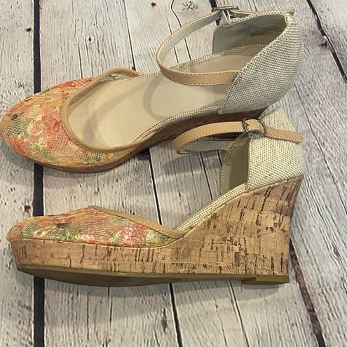 Apt. 9  Lace & Linen Wedges w Ankle Strap-9