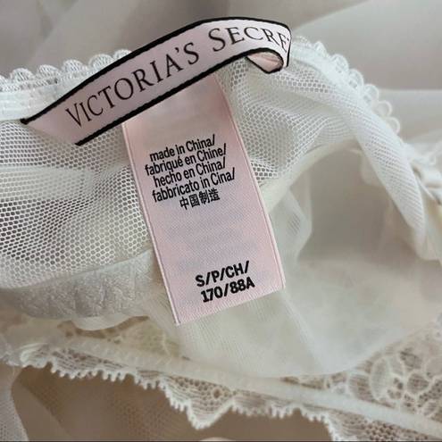 Victoria's Secret Victoria’s Secret Lined Mesh Bridal Babydoll  Tie front