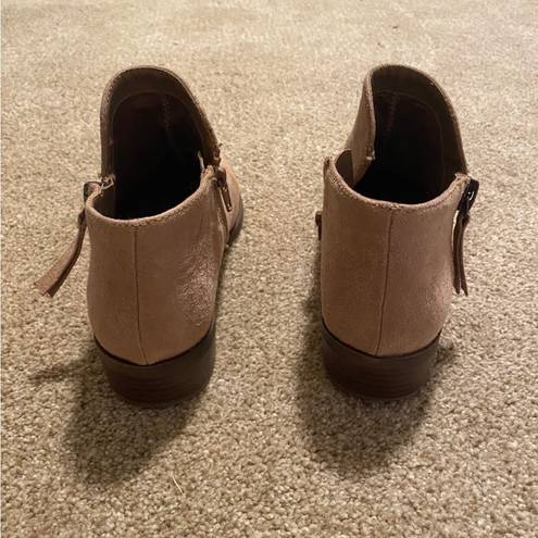 Fergalicious  Tan Suede Booties Size 7.5