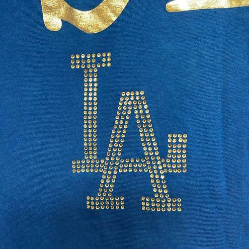 Genuine Merchandise Women's  Los Angeles Dodgers Blue Bling Shirt Size 18/20 GUC