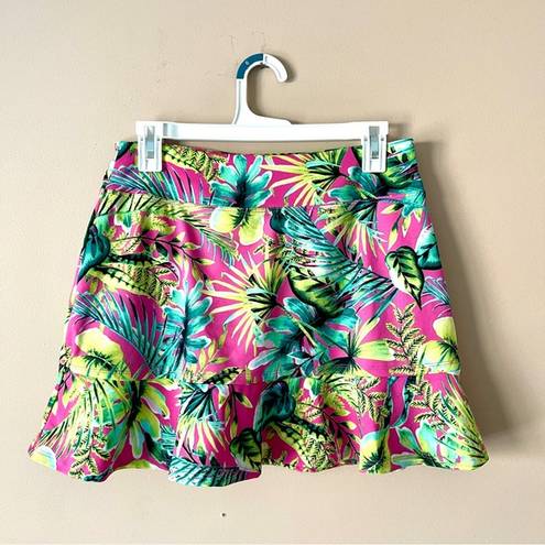 Tommy Bahama  | Multicolored Tropical Print Ruffle Hem Tennis Skort Sz M