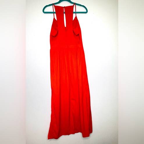 Sans Souci  Red Strappy Cut Out Side Maxi Dress