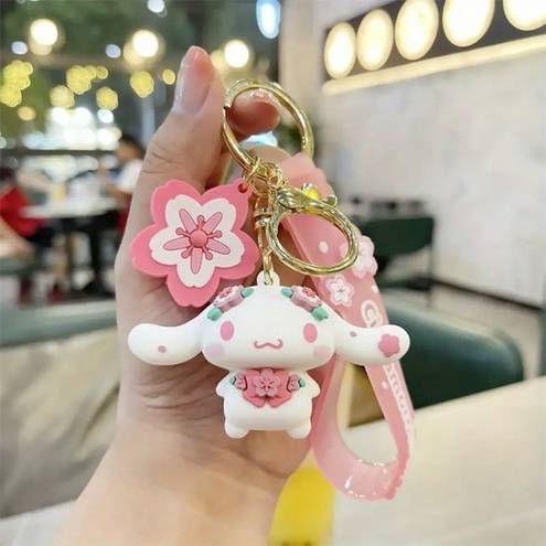 Sanrio  cinnamoroll Sakura Cherry Blossom Kawaii Cute Backpack Charm Keychain …​​