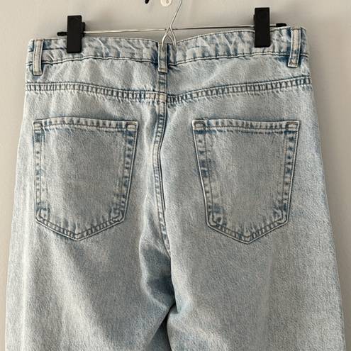 ZARA  High Rise Wide Leg Lightwash Size 6 Jeans 100% Cotton