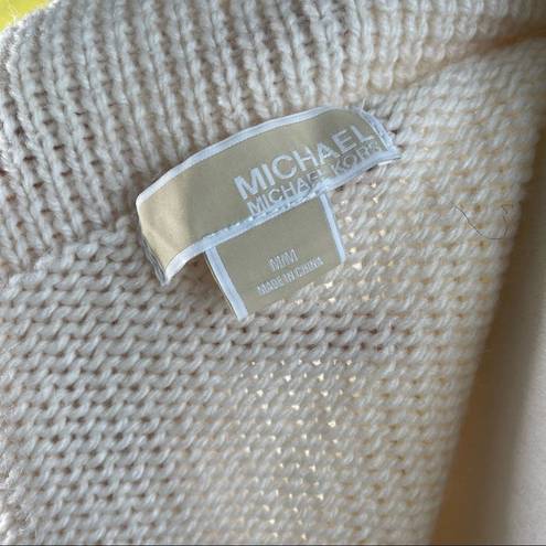 Michael Kors  cream waterfalls open sweater cardigan size medium