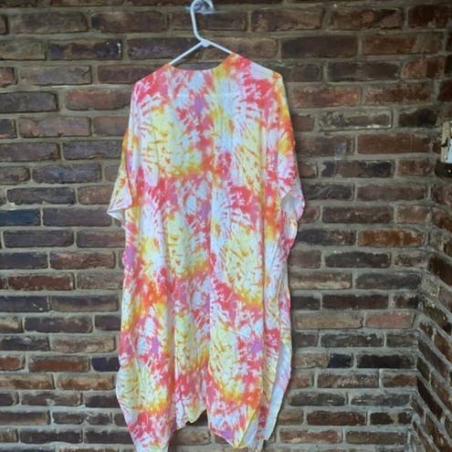 Torrid NWT  Pink Yellow Tie Dye Duster Kimono Women's Size 2/2X