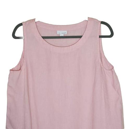 J.Jill Pure  Linen Tank Top Womens Size M Pockets Sleeveless Light Pink‎